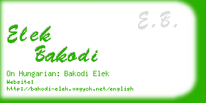 elek bakodi business card